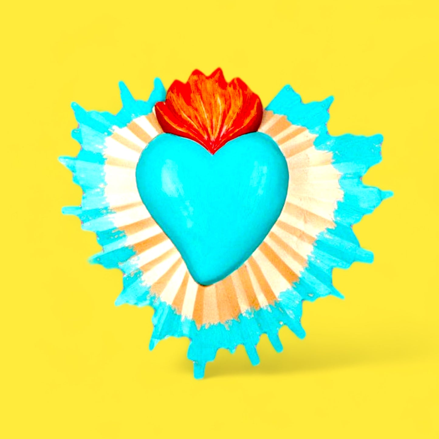 Medium Radiating Heart - Aqua - Hella Kitsch