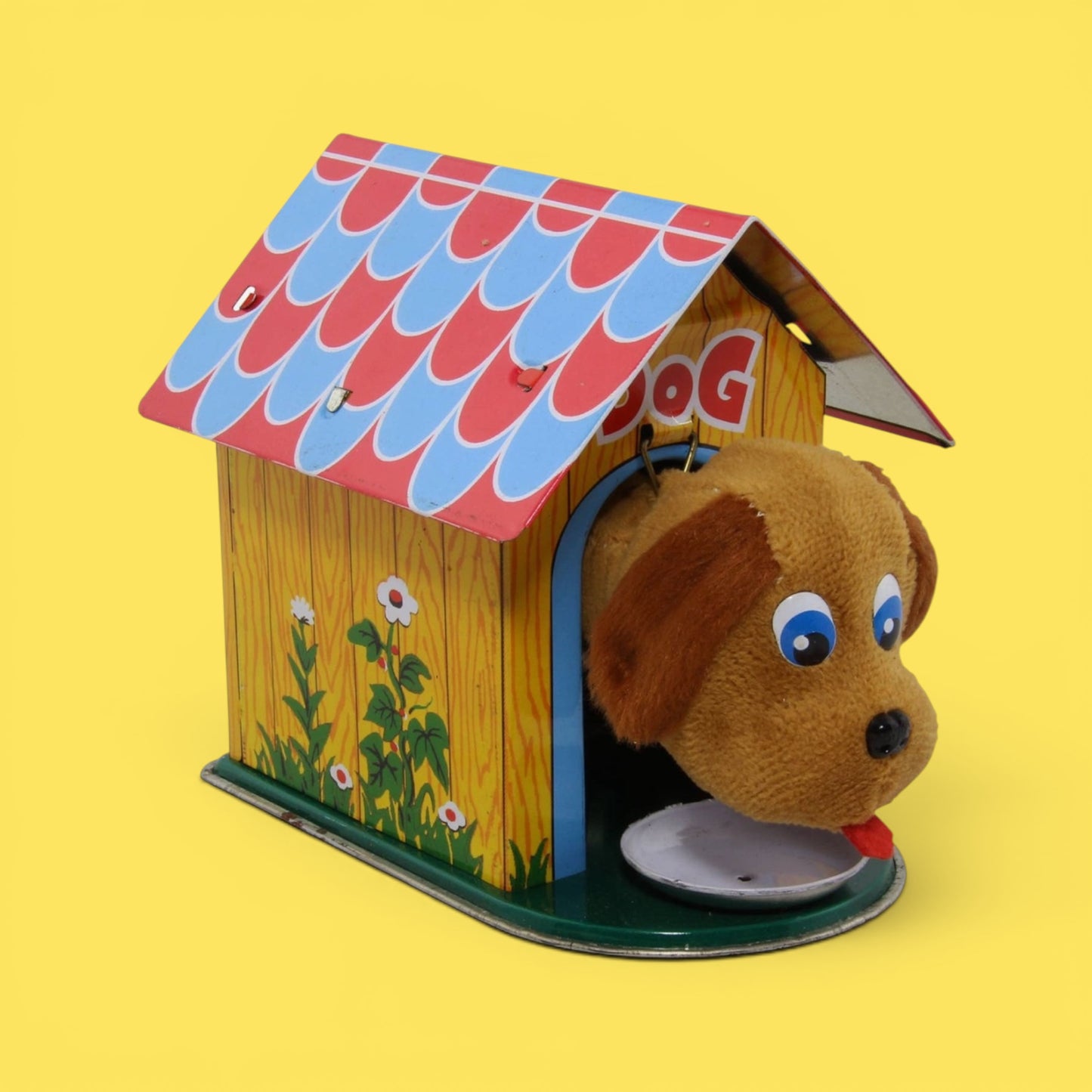 Tin Wind-Up Puppy in Doghouse