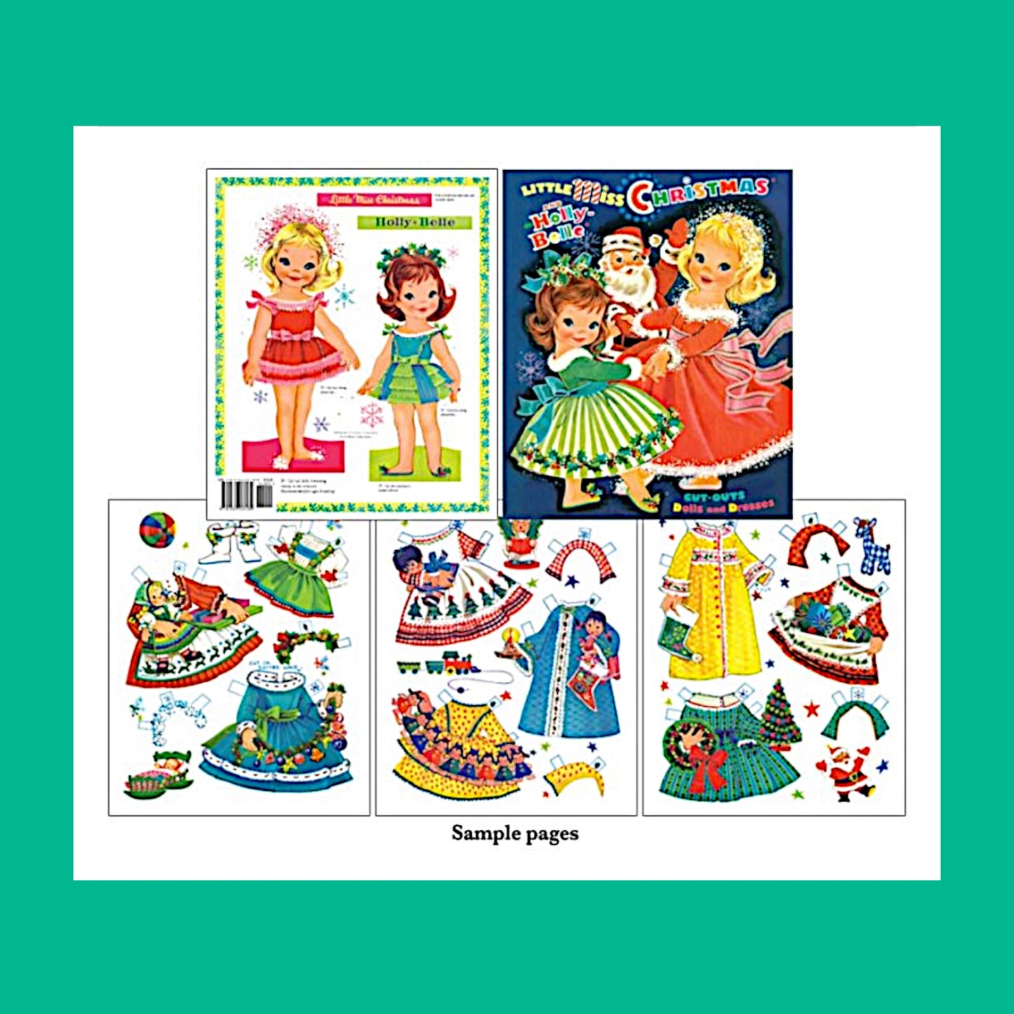 Little Miss Christmas & Holly Belle Reproduction Paper Dolls - Hella Kitsch