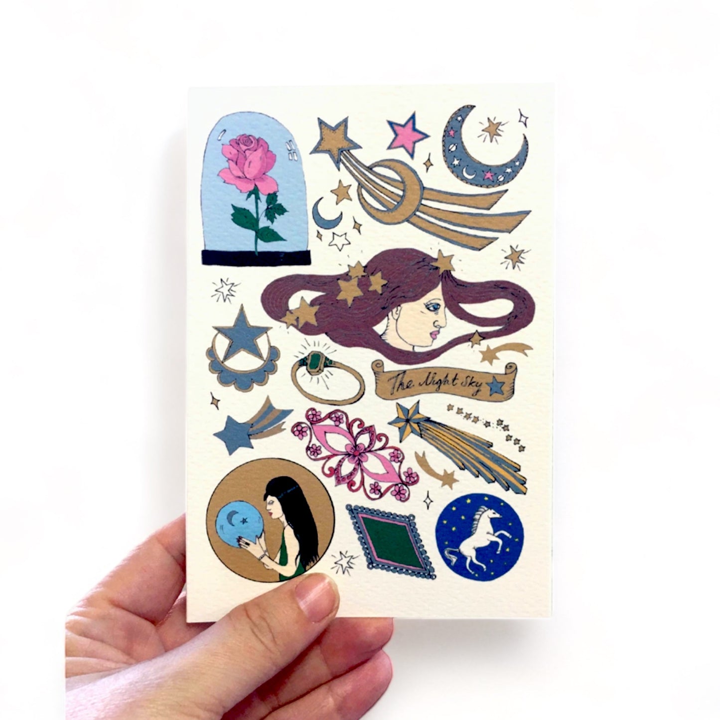 Tattoo Flash Greeting Card - Goddess - Hella Kitsch