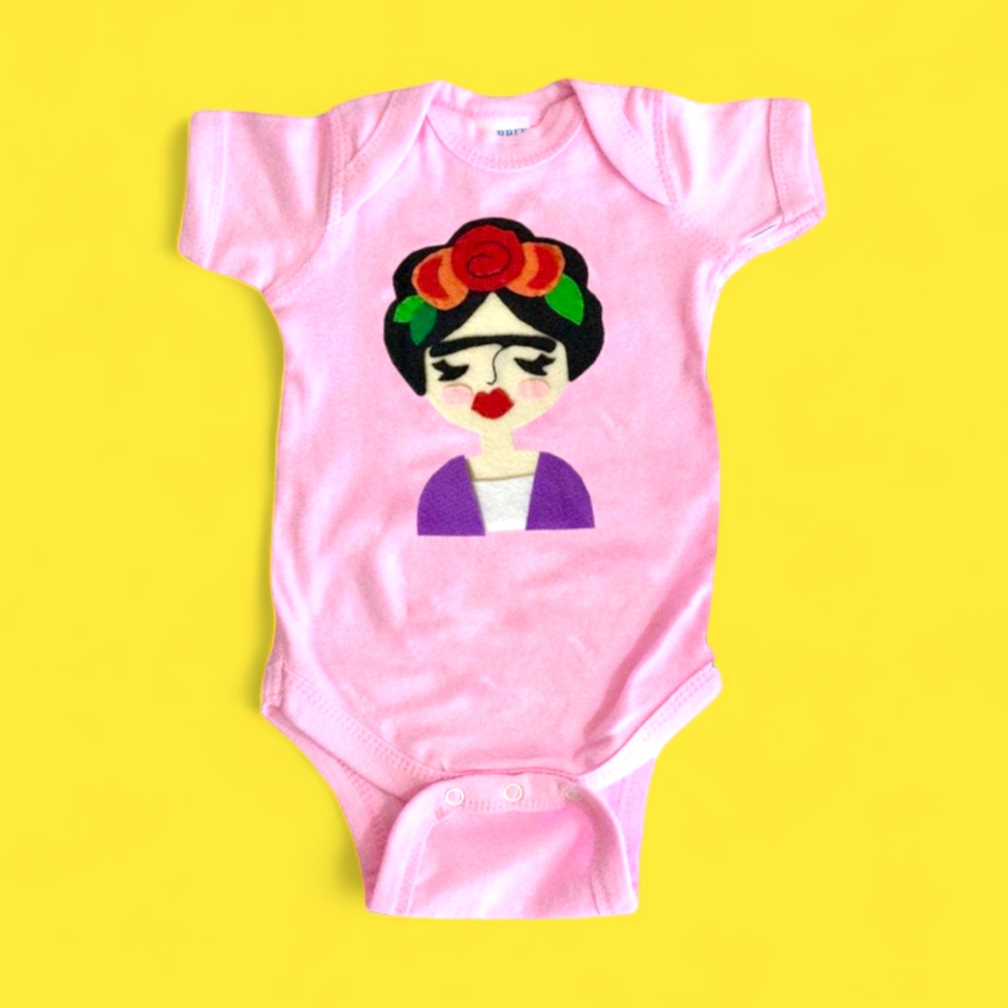Frida Kahlo Appliqué Baby Onesie - Hella Kitsch