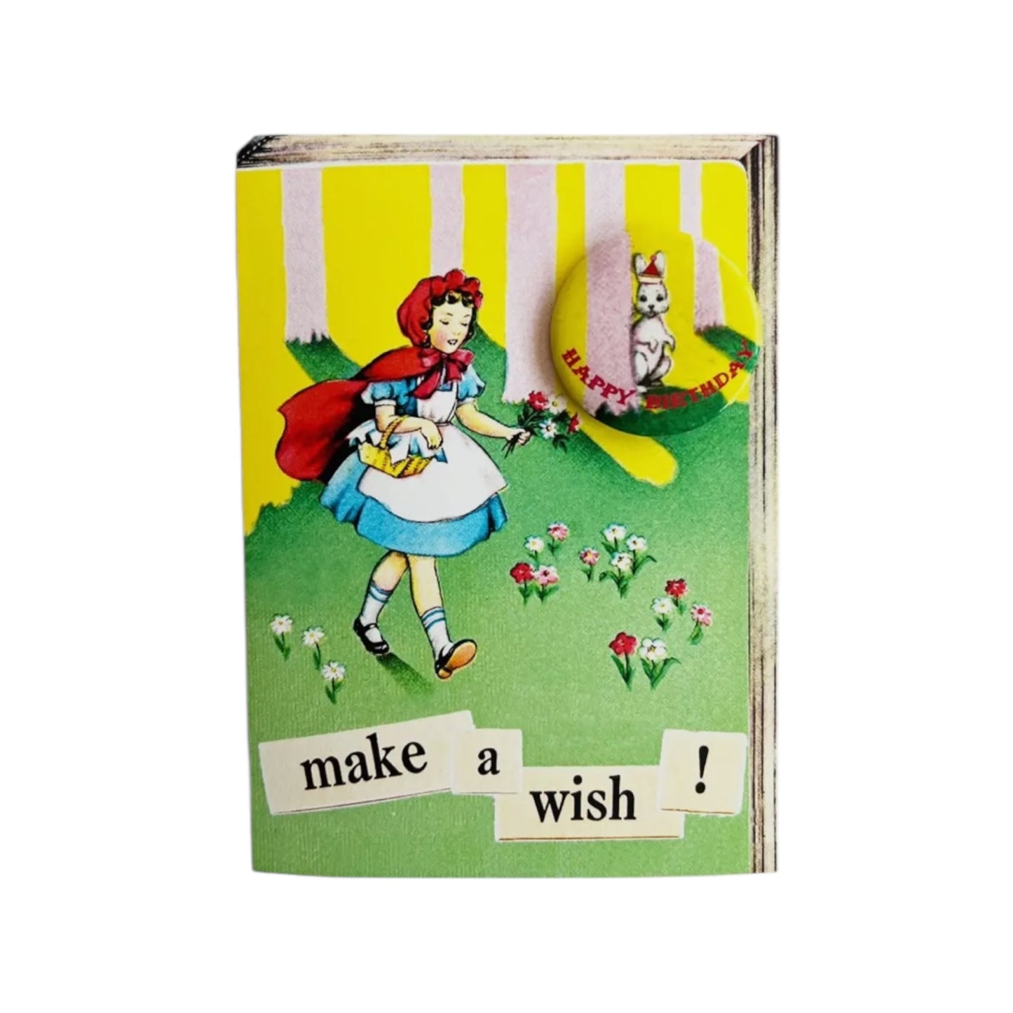 Little Red Riding Hood Birthday - Greeting Card with Button - Hella Kitsch
