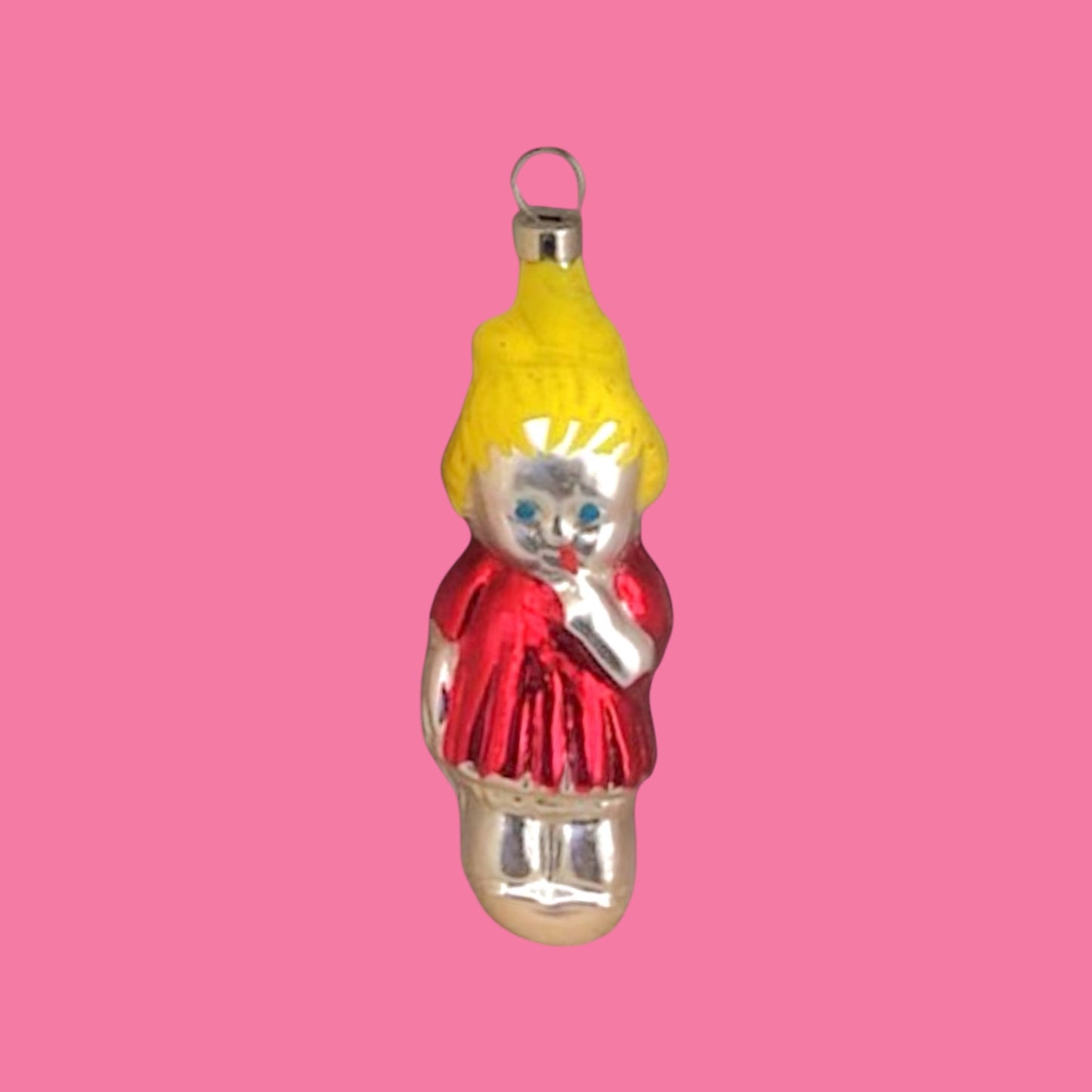 Vintage Czech Little Girl Ornament New Old Stock - Hella Kitsch