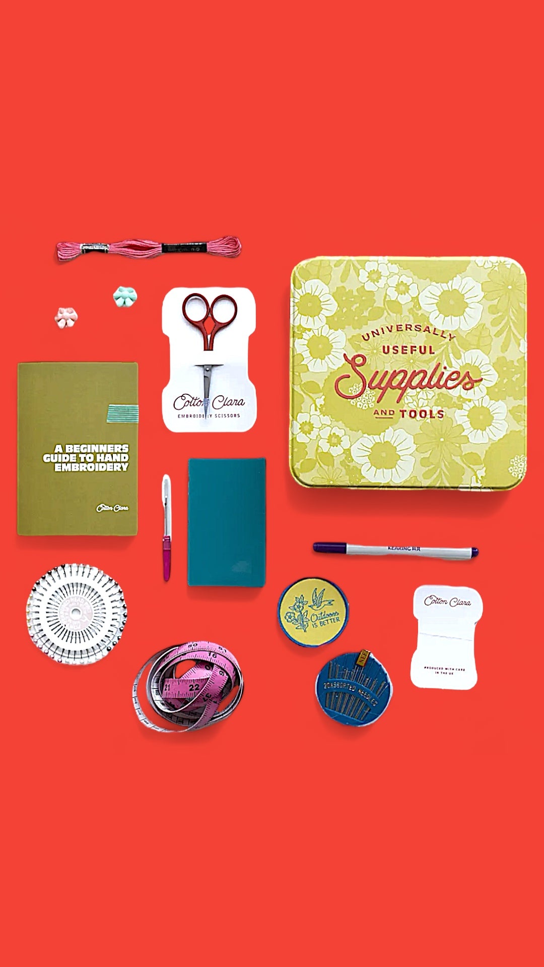 Cotton Clara Embroidery / Sewing Tin - Hella Kitsch