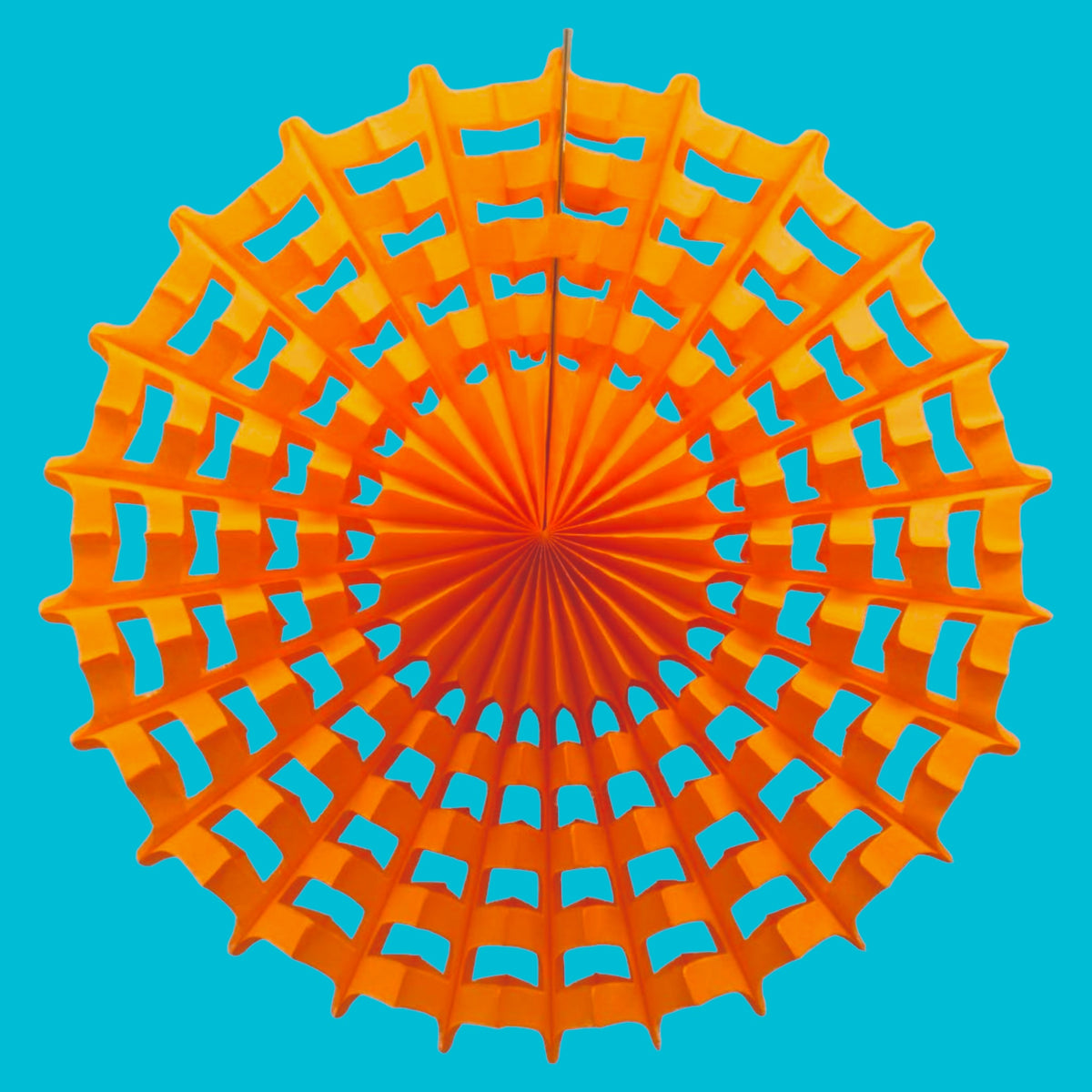 Halloween 27” Paper Web Fan - Orange Pack of 3 - Hella Kitsch