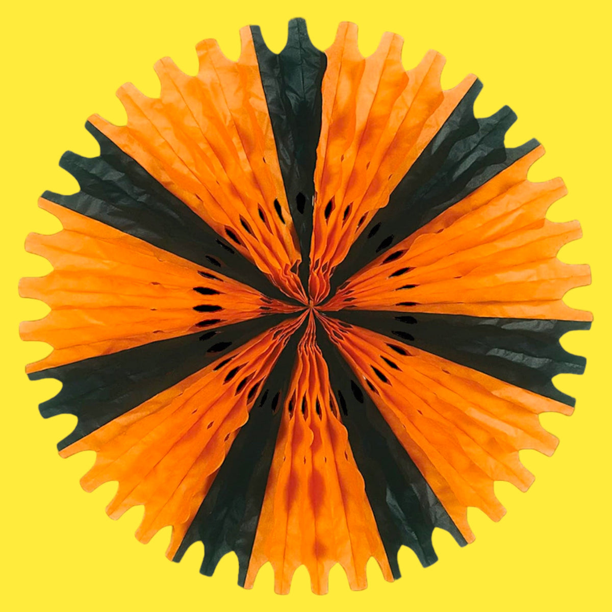Halloween Paper Honeycomb Fan - Black and Orange - Hella Kitsch