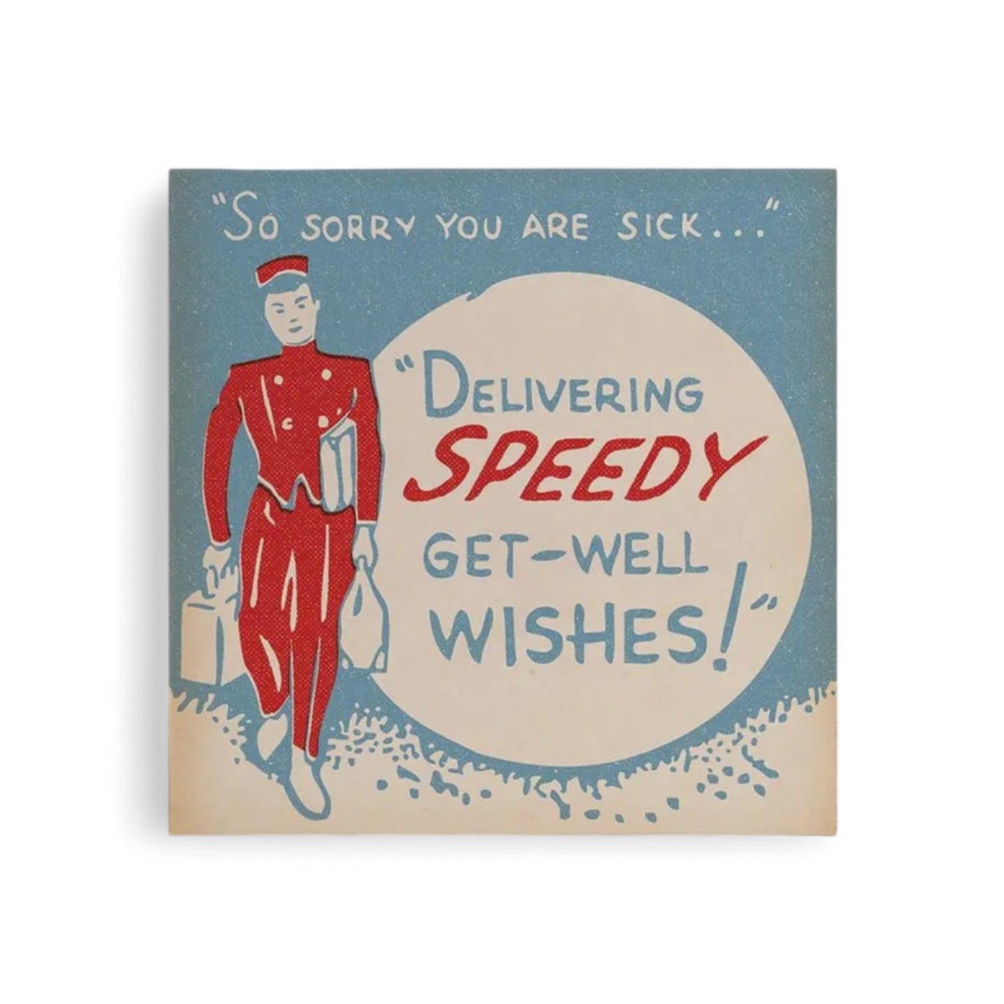 Delivering Speedy Get-Well Wishes - Greeting Card - Hella Kitsch