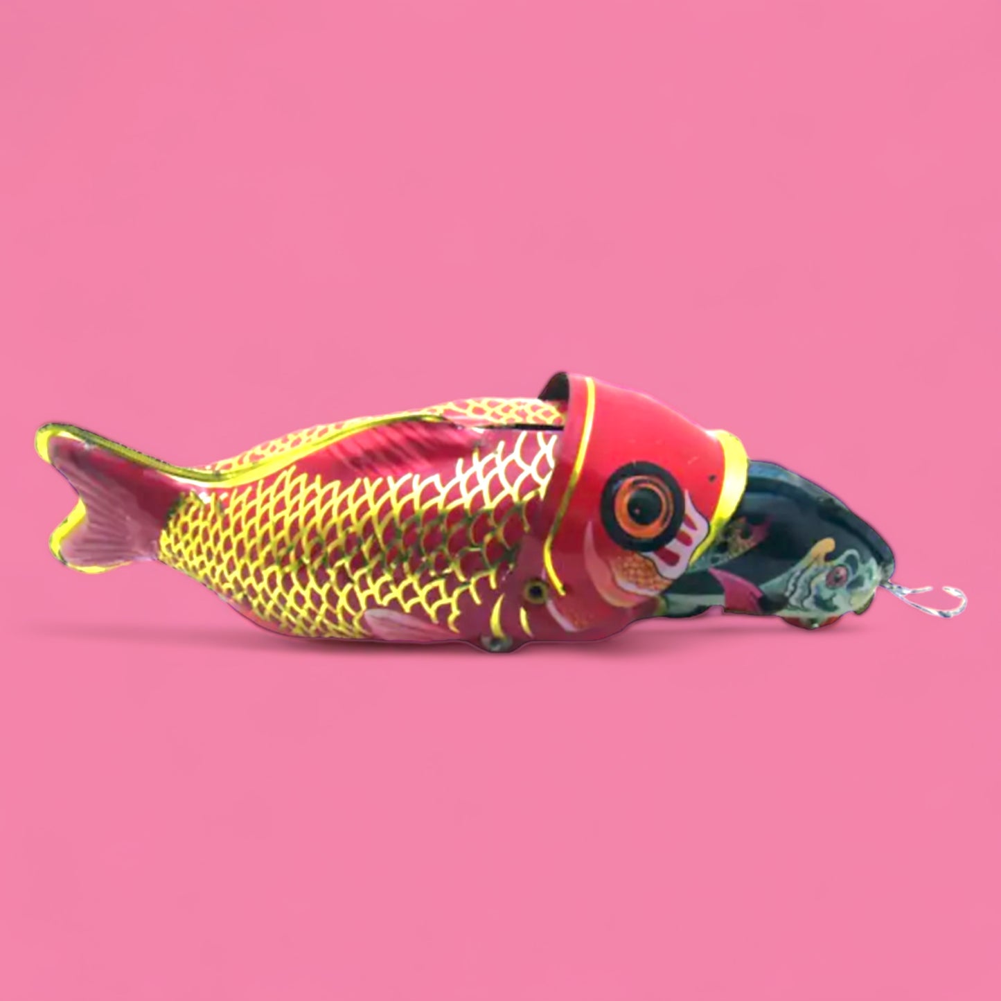 Big Fish, Little Fish Tin Lithograph Wind-Up Toy - Hella Kitsch