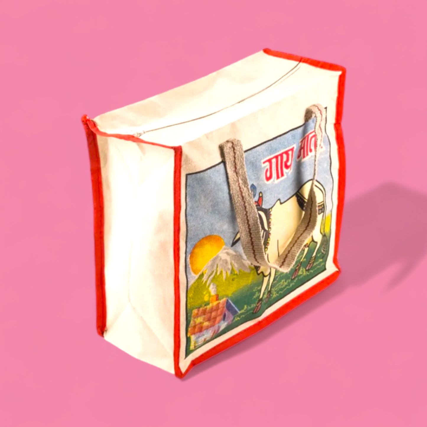 Indian Zipped Market Shopper - Cow - Hella Kitsch