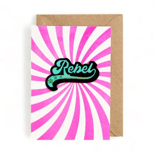 Embroidered Patch Greeting Card - Rebel
