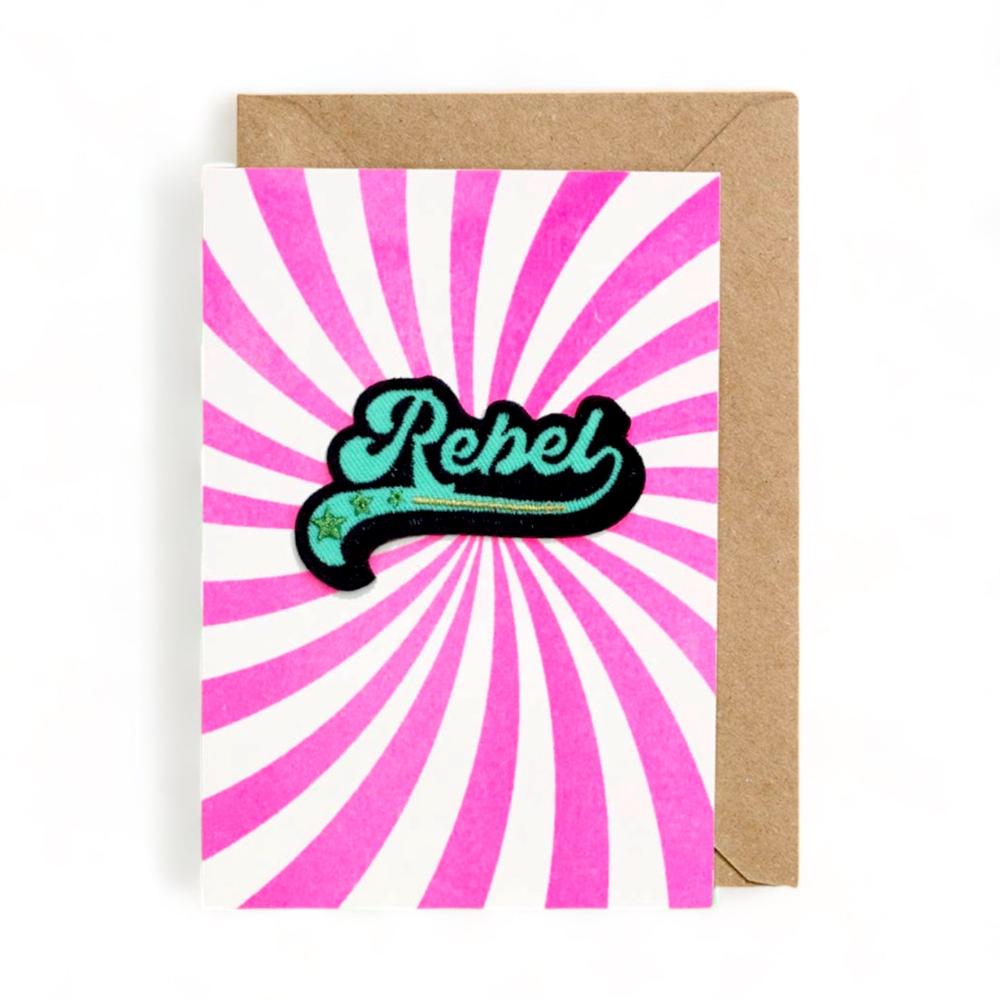 Embroidered Patch Greeting Card - Rebel - Hella Kitsch