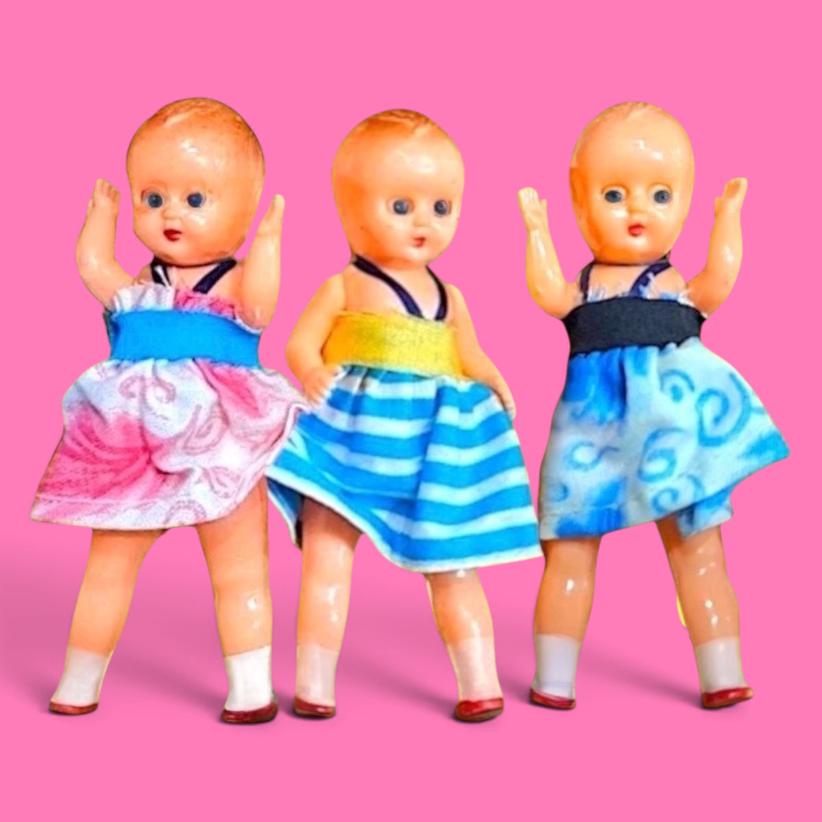 Vintage 1950’s Sleepy-eye 3” Dolls