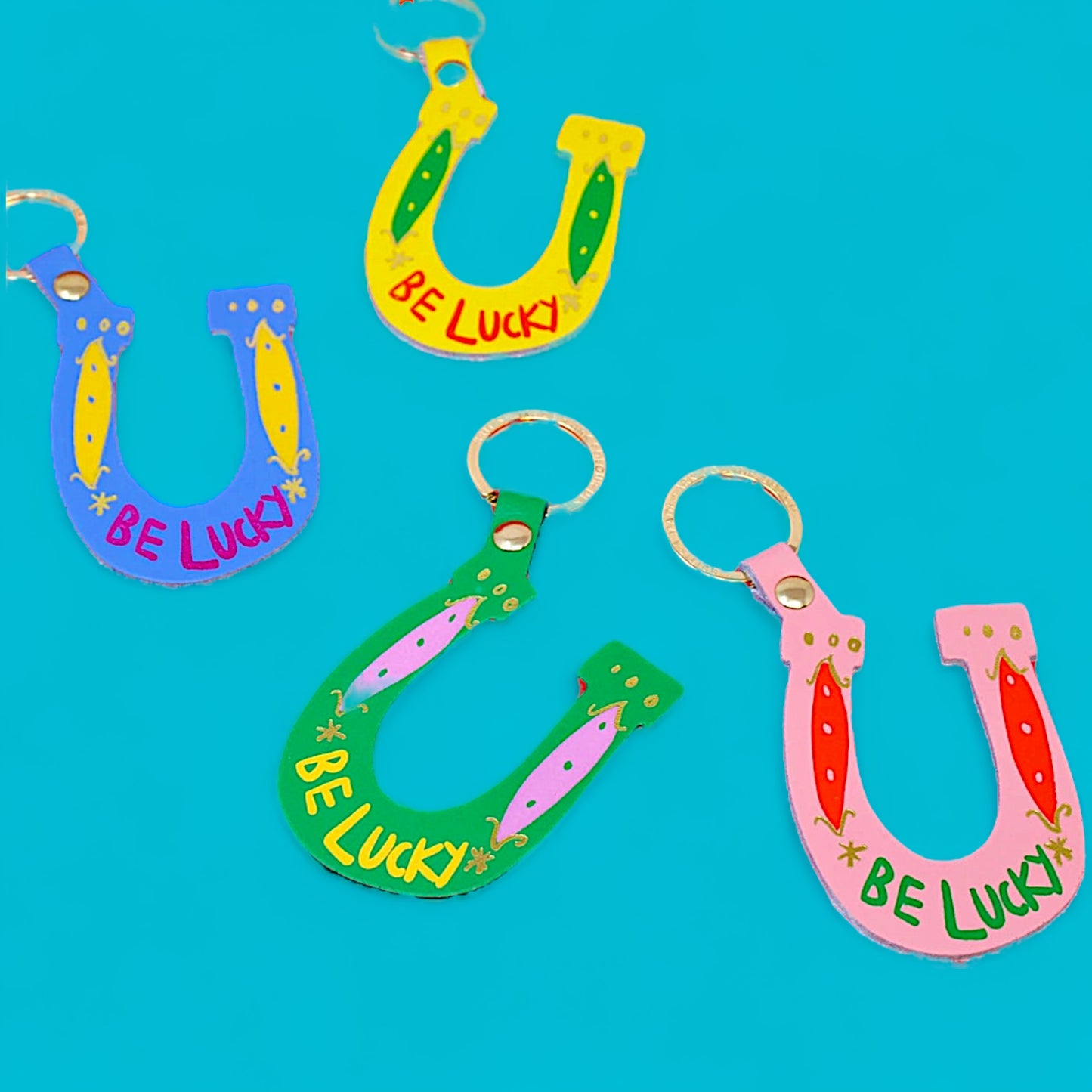 Be Lucky Horseshoe Keychain - Hella Kitsch