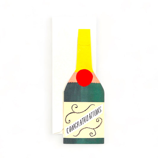 Congratulations Champagne Bottle - Greeting Card