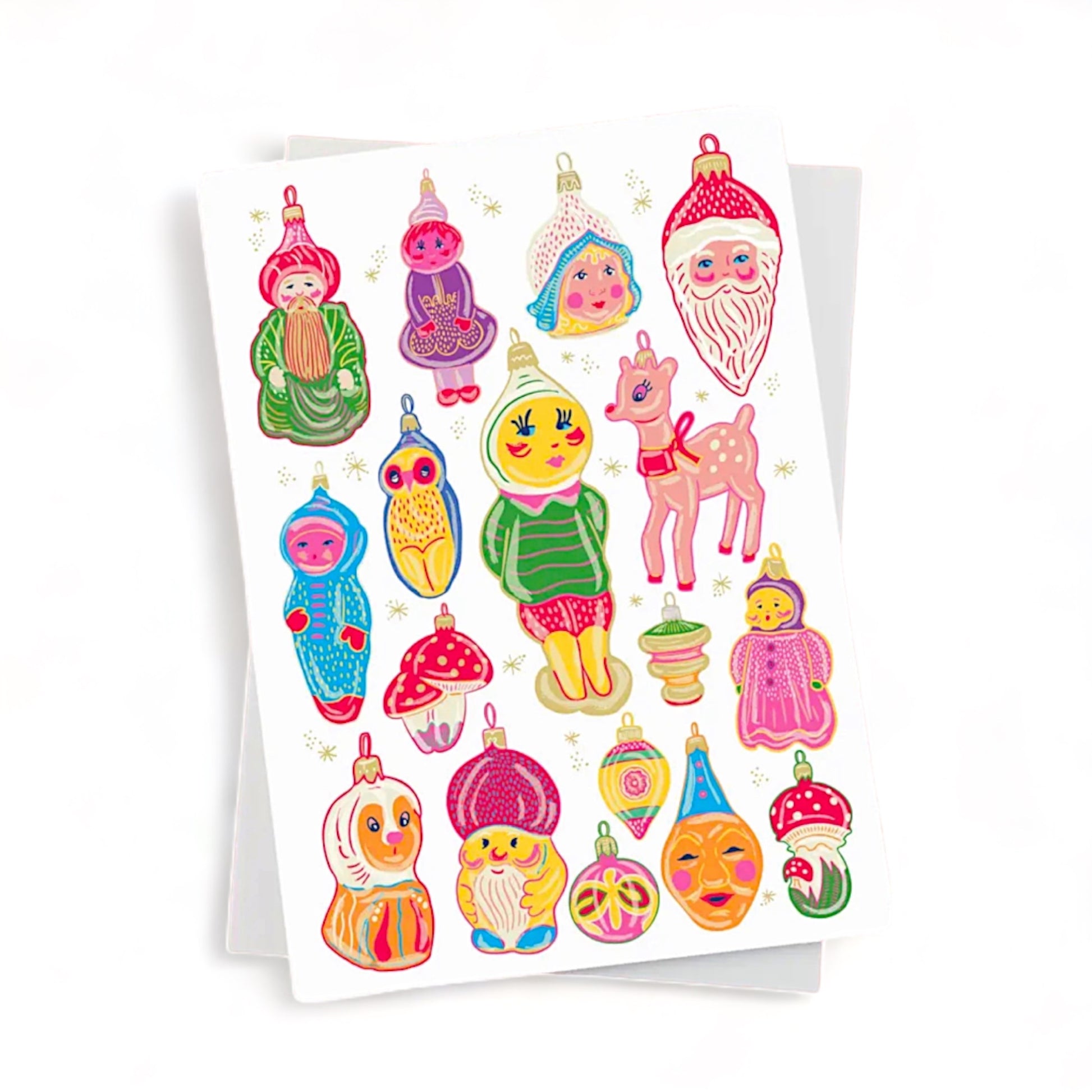 Kitschy Christmas Baubles Greeting Card - Hella Kitsch