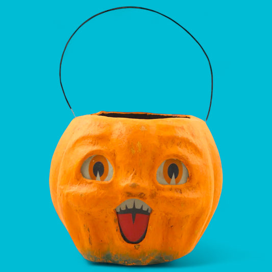 Bethany Lowe Happy Vintage Pumpkin Lantern Bucket