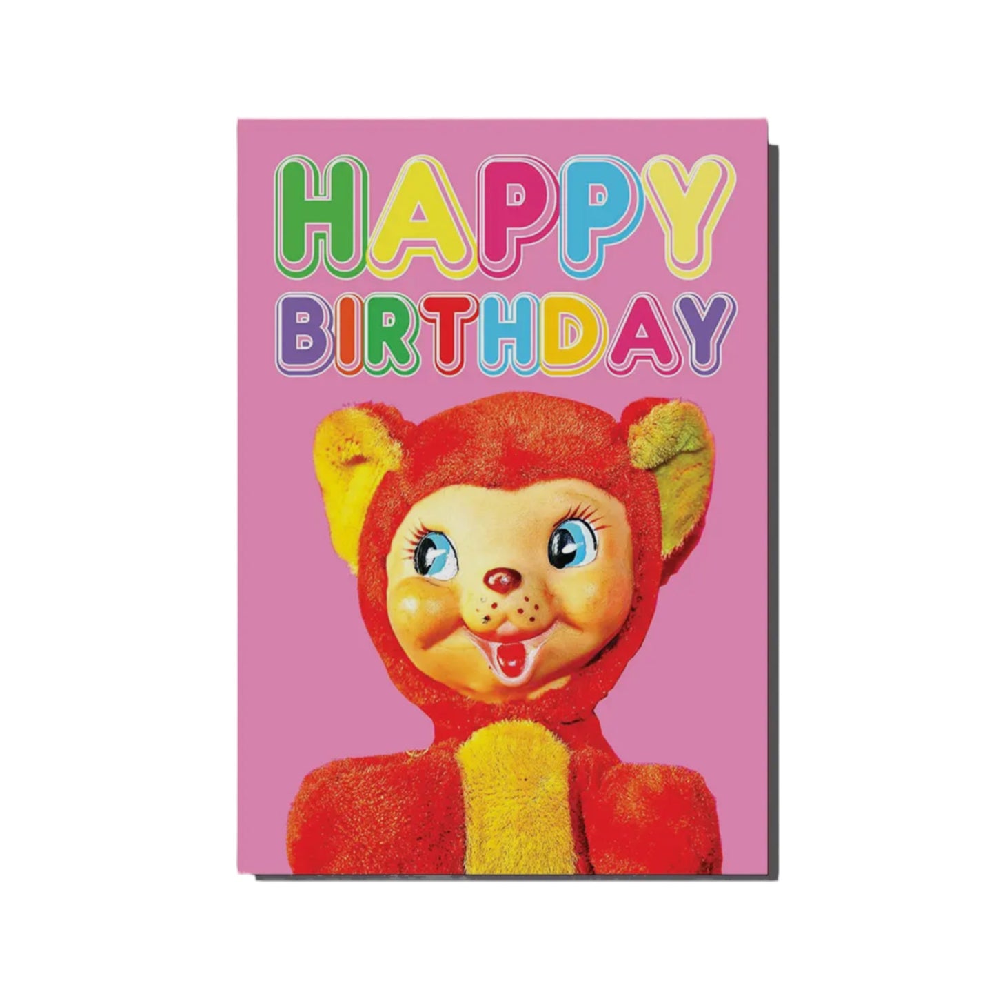 Kitschy Happy Birthday Bear - Greeting Card