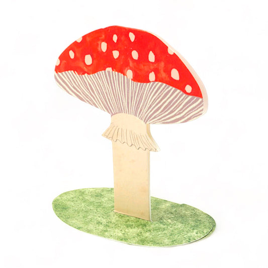Red Mushroom Stand Up - Greeting Card