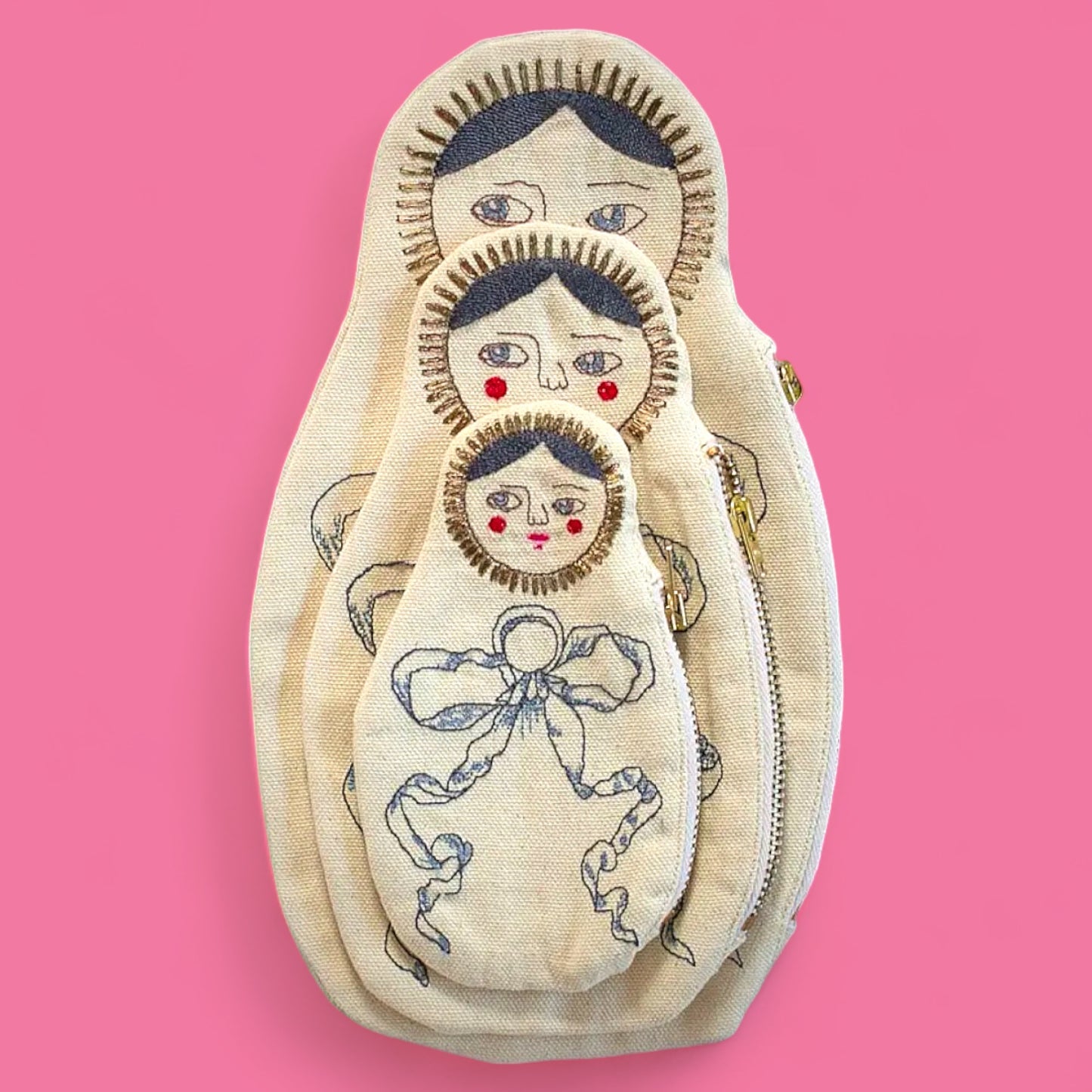 Matryoshka Nesting Zipper Pouches - Hella Kitsch