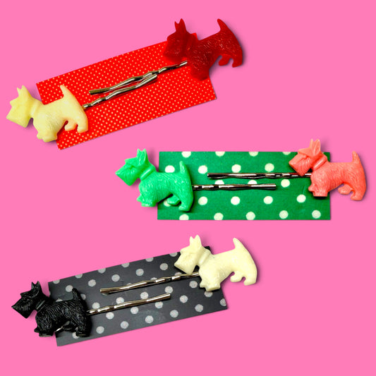 Retro Jarvis Scottie Dog Hair Slides