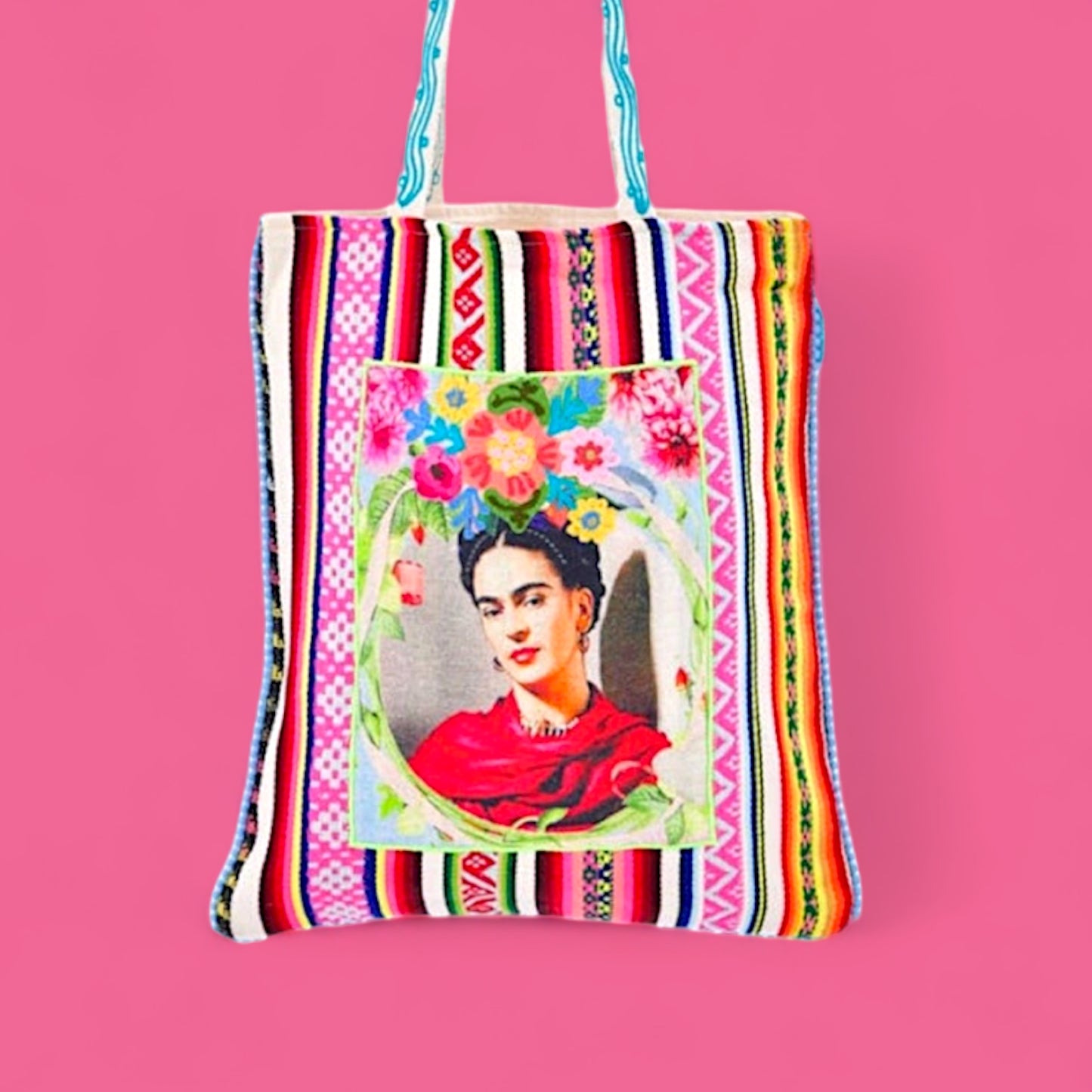 Frida Kahlo Patched Rose Tote Bag