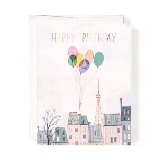 French Balloons Birthday Greeting Card - Hella Kitsch