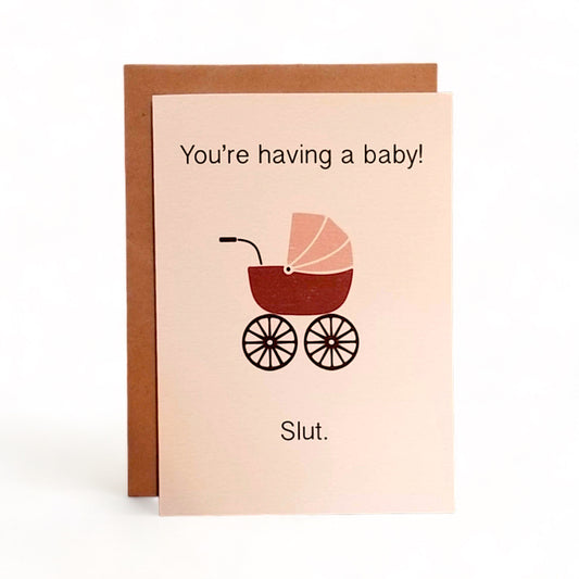 Having a Baby Greeting Card - Hella Kitsch