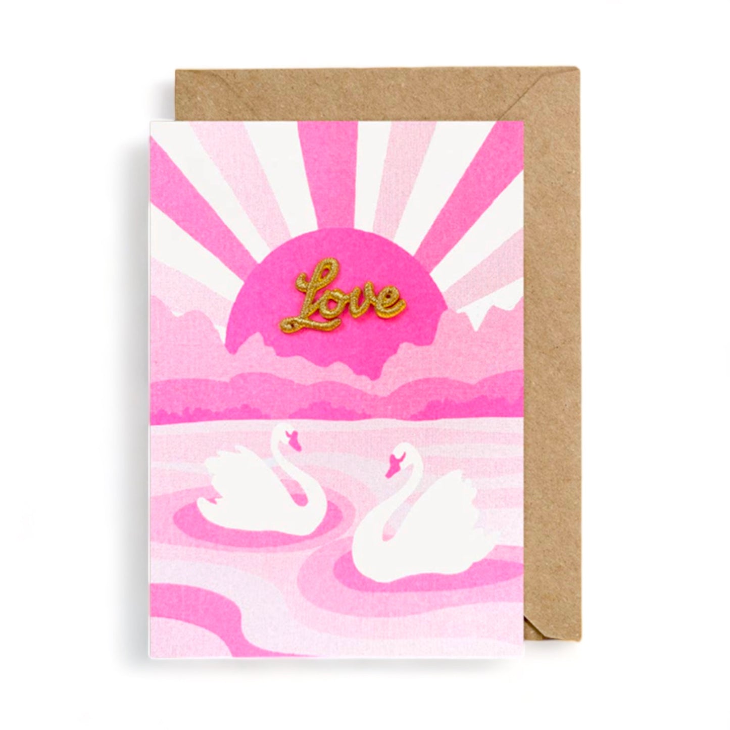 Love Swans Embroidered Card