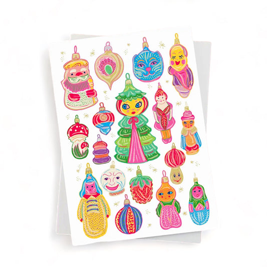 Kitschy Christmas Decorations Greeting Card - Hella Kitsch