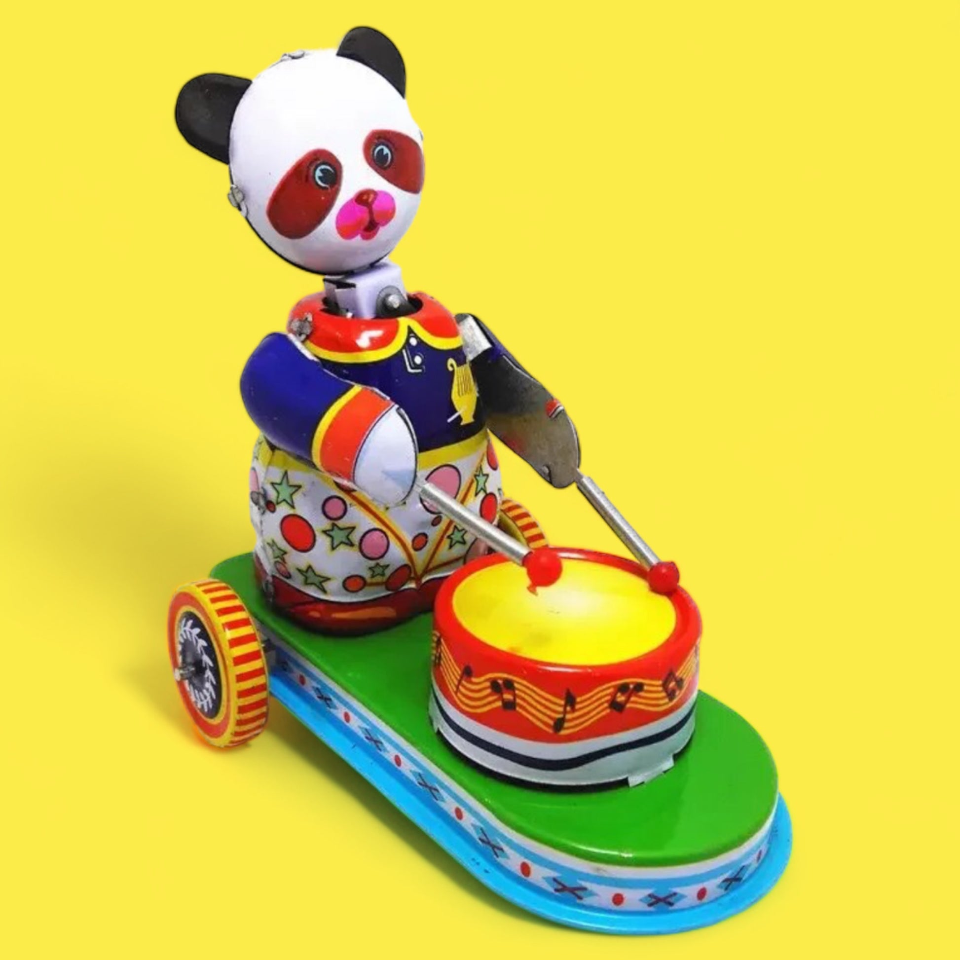 Drumming Panda Tin Wind Up Toy - Hella Kitsch