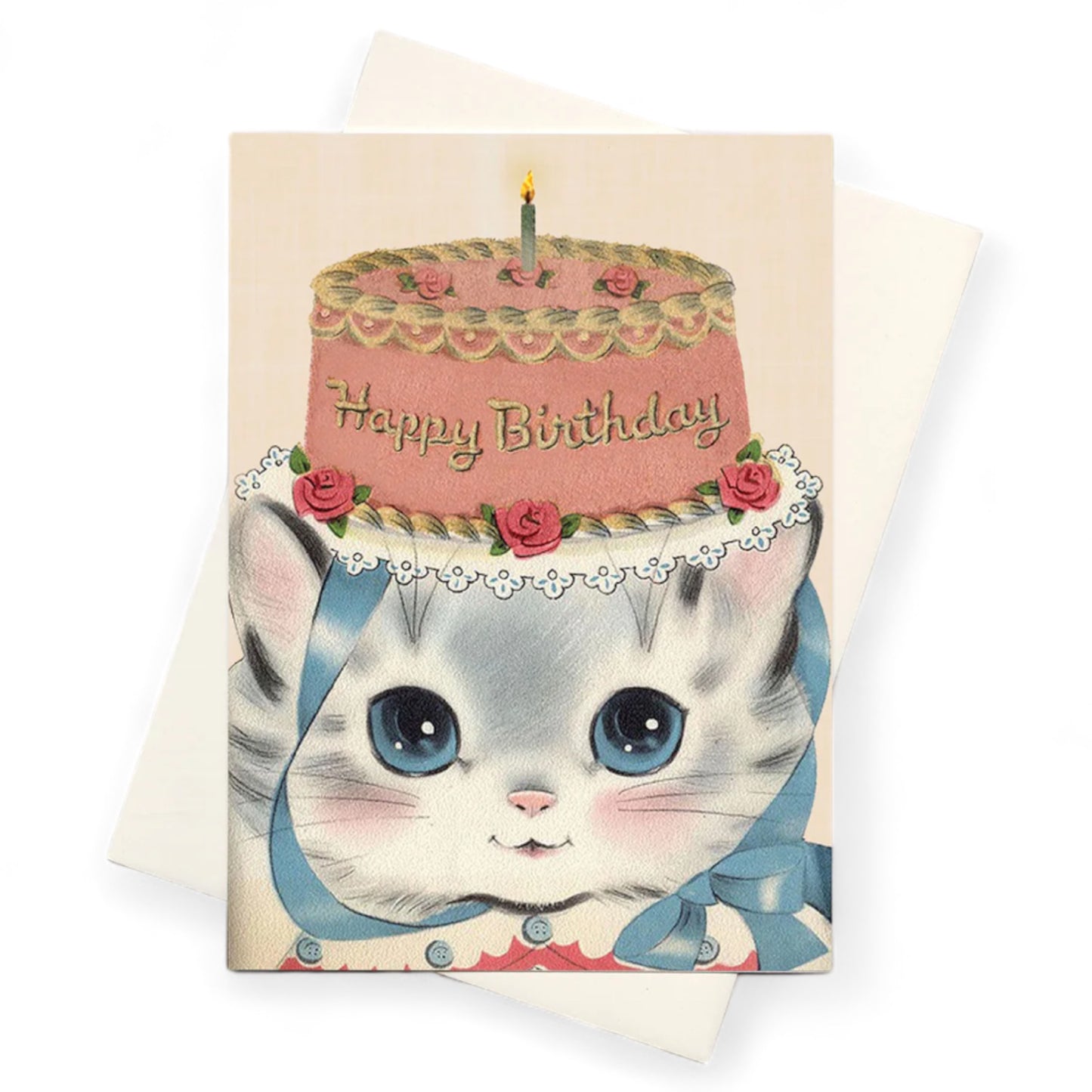 Birthday Hat Kitty - Greeting Card - Hella Kitsch