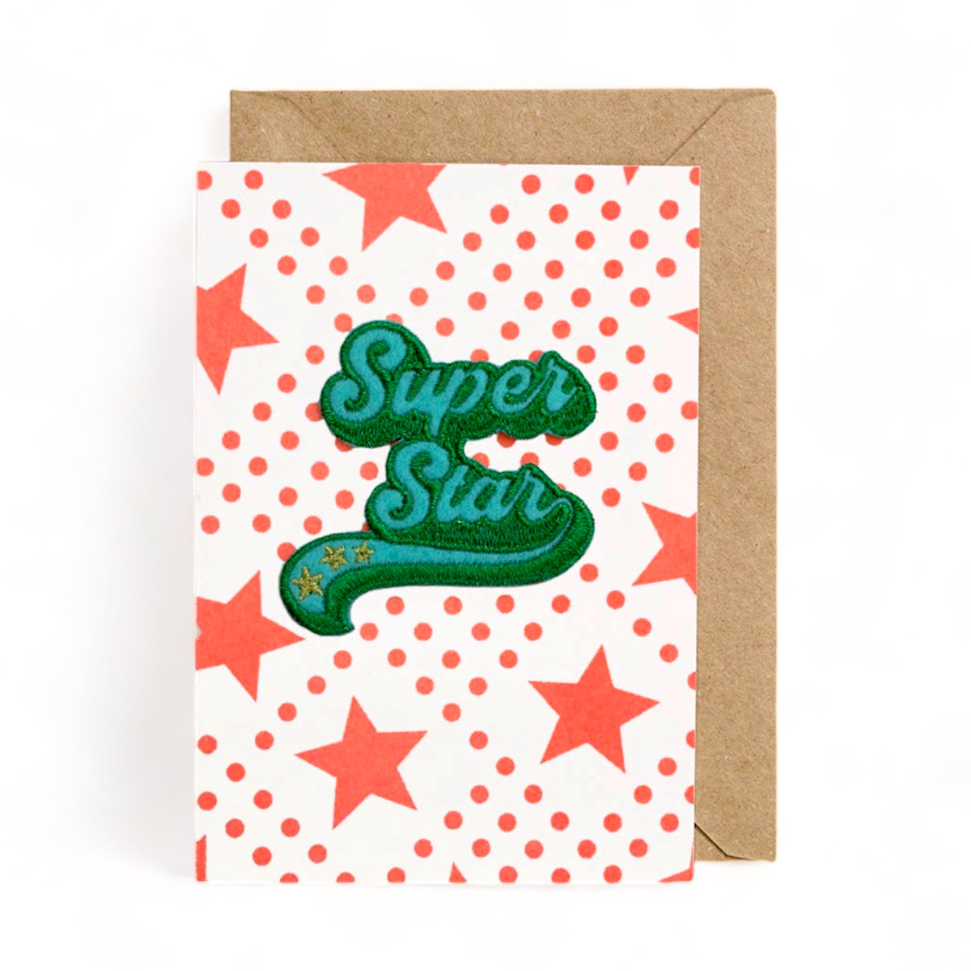 Embroidered Patch Greeting Card - Super Star - Hella Kitsch