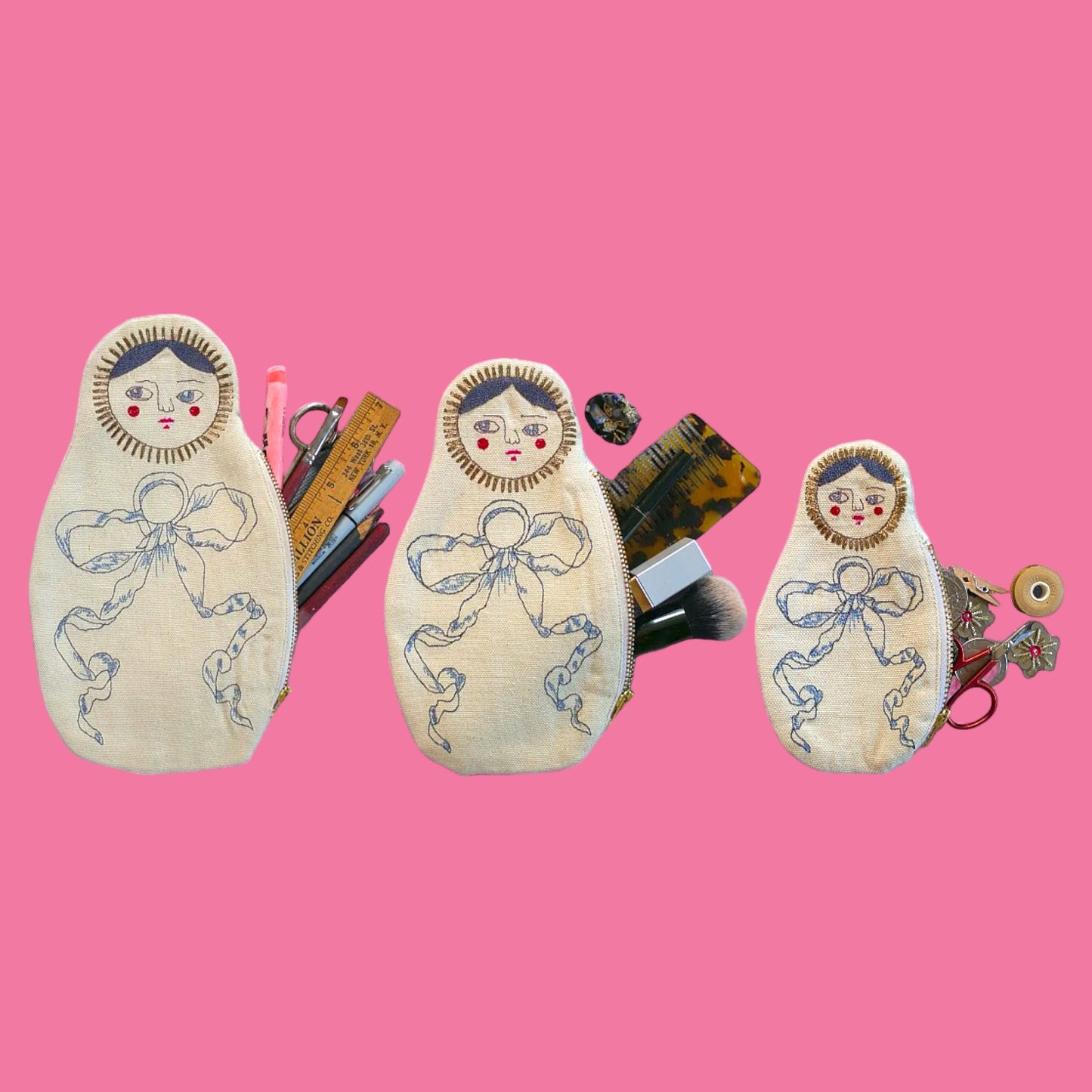 Matryoshka Nesting Zipper Pouches - Hella Kitsch