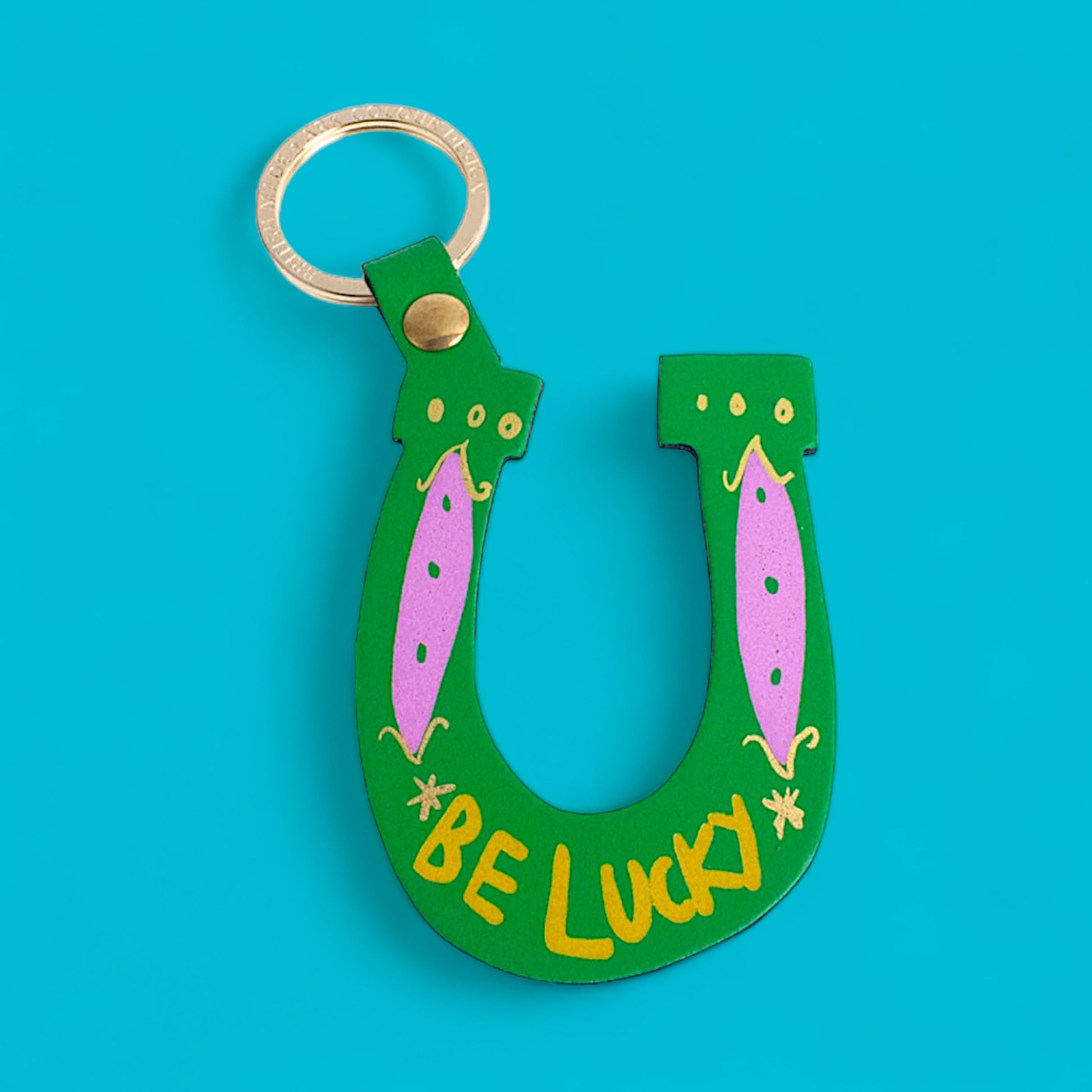 Be Lucky Horseshoe Keychain - Hella Kitsch