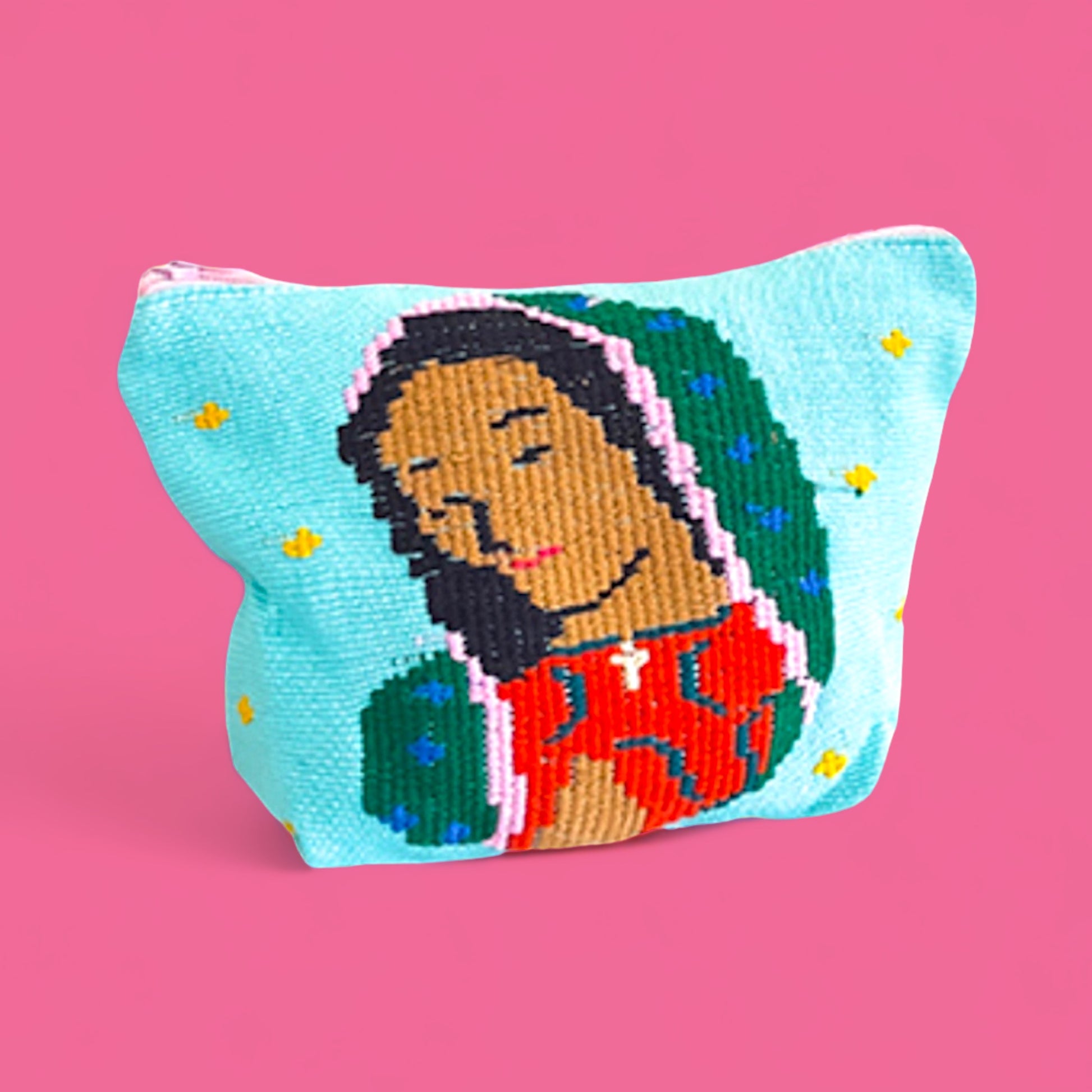 Our Lady Guadalupe Pouch - Blue - Hella Kitsch