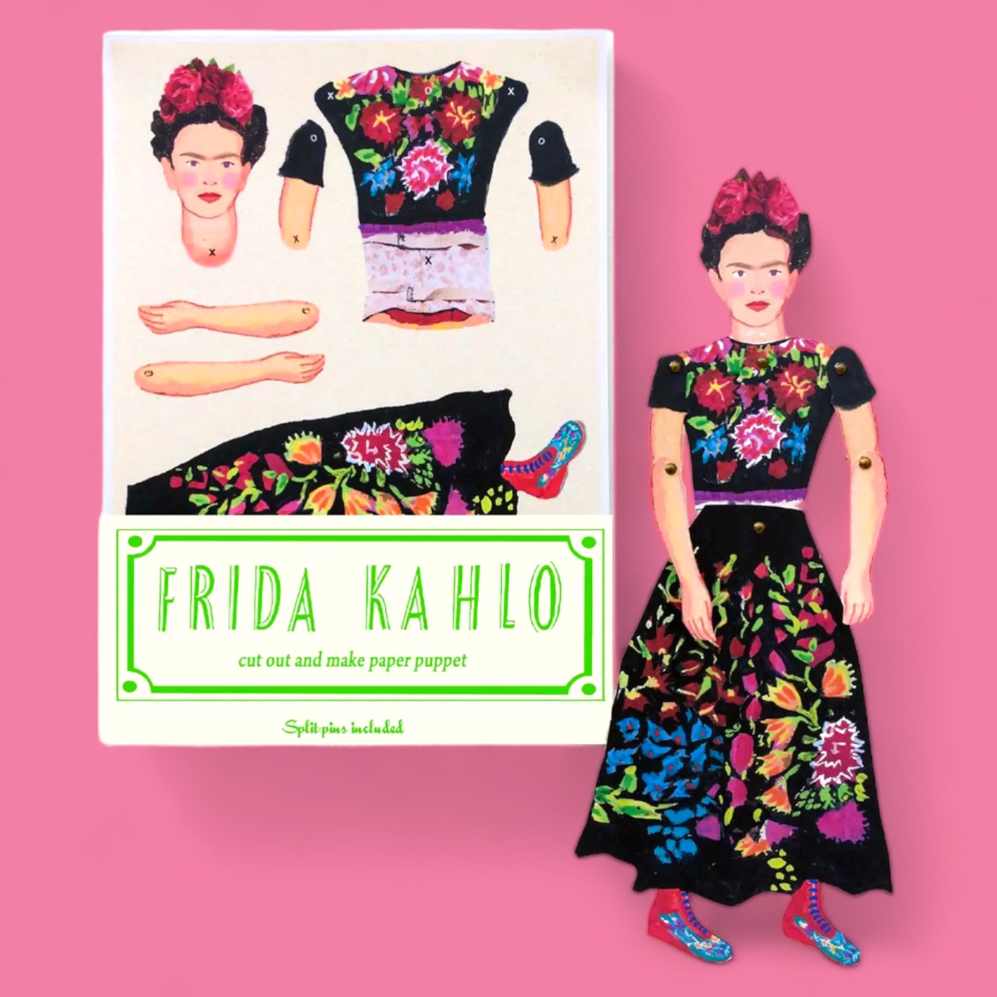 Frida Kahlo Floral Cut and Make Puppet - Hella Kitsch