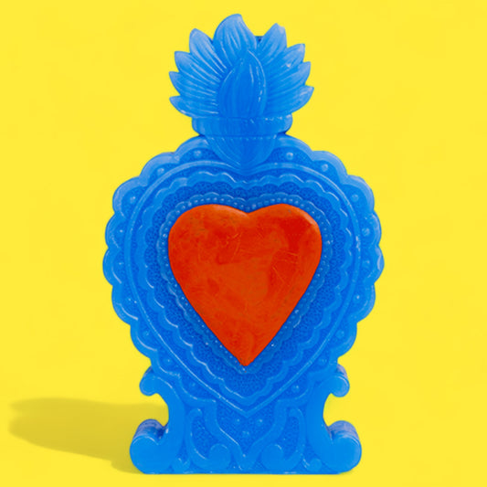 Milagro Heart Candle - Blue - Hella Kitsch