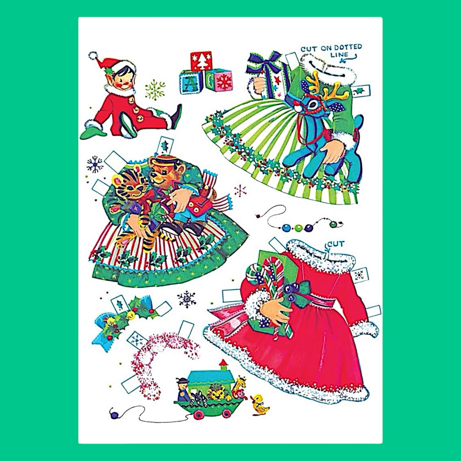 Little Miss Christmas & Holly Belle Reproduction Paper Dolls - Hella Kitsch