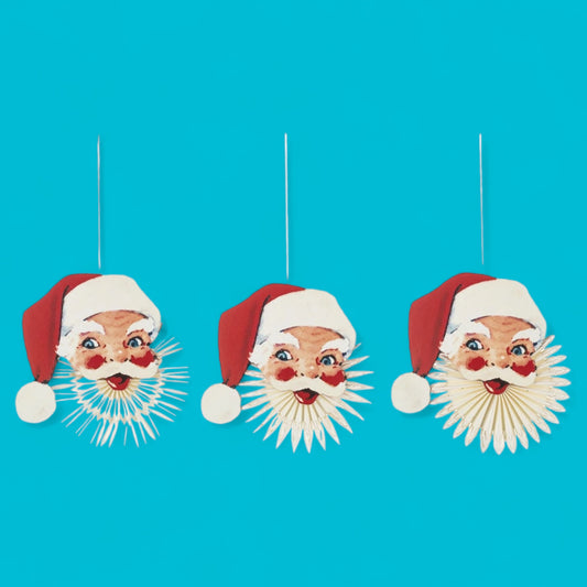 Vintage Inspired Paper Santa Ornaments