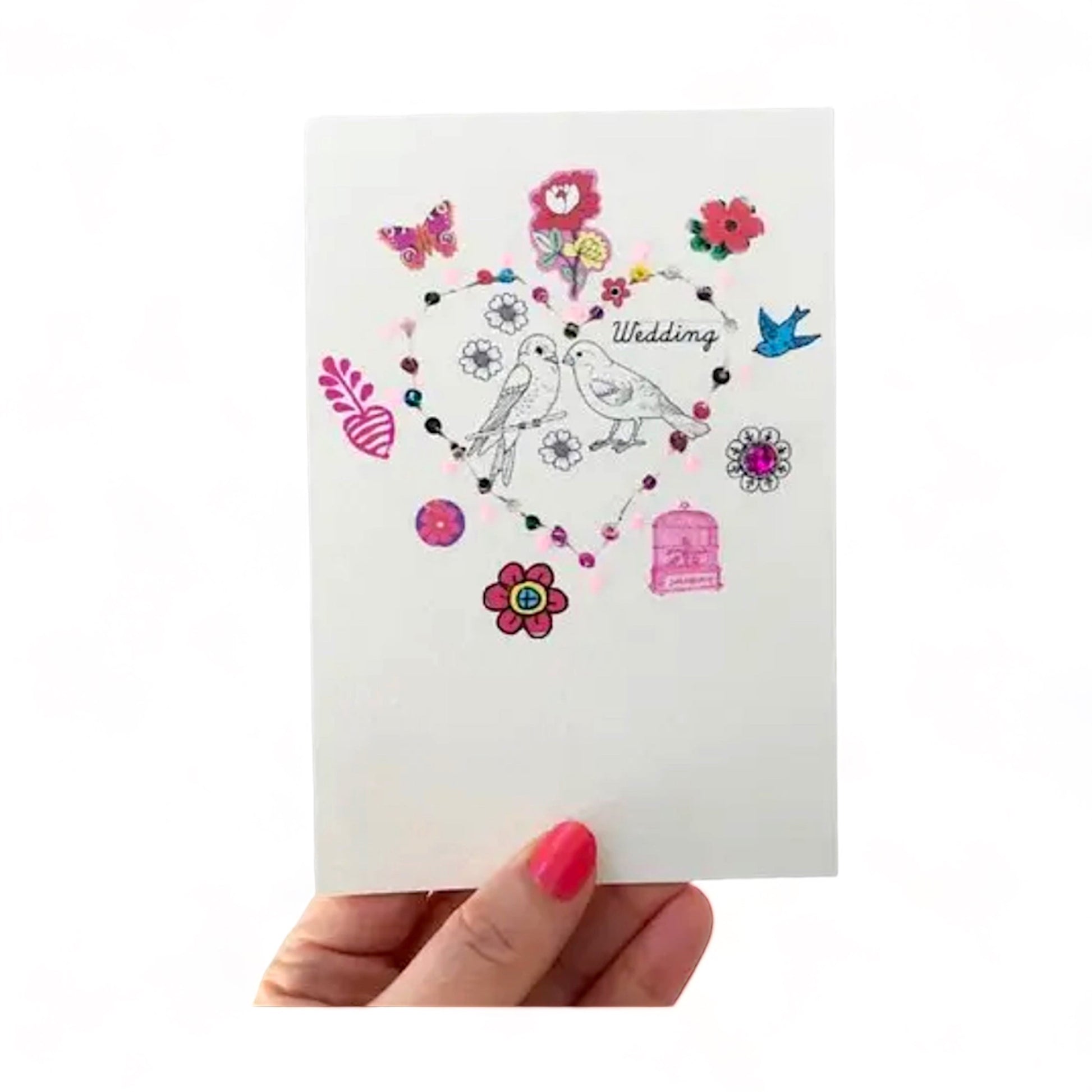 Faux Embroidery Wedding Card - Hella Kitsch