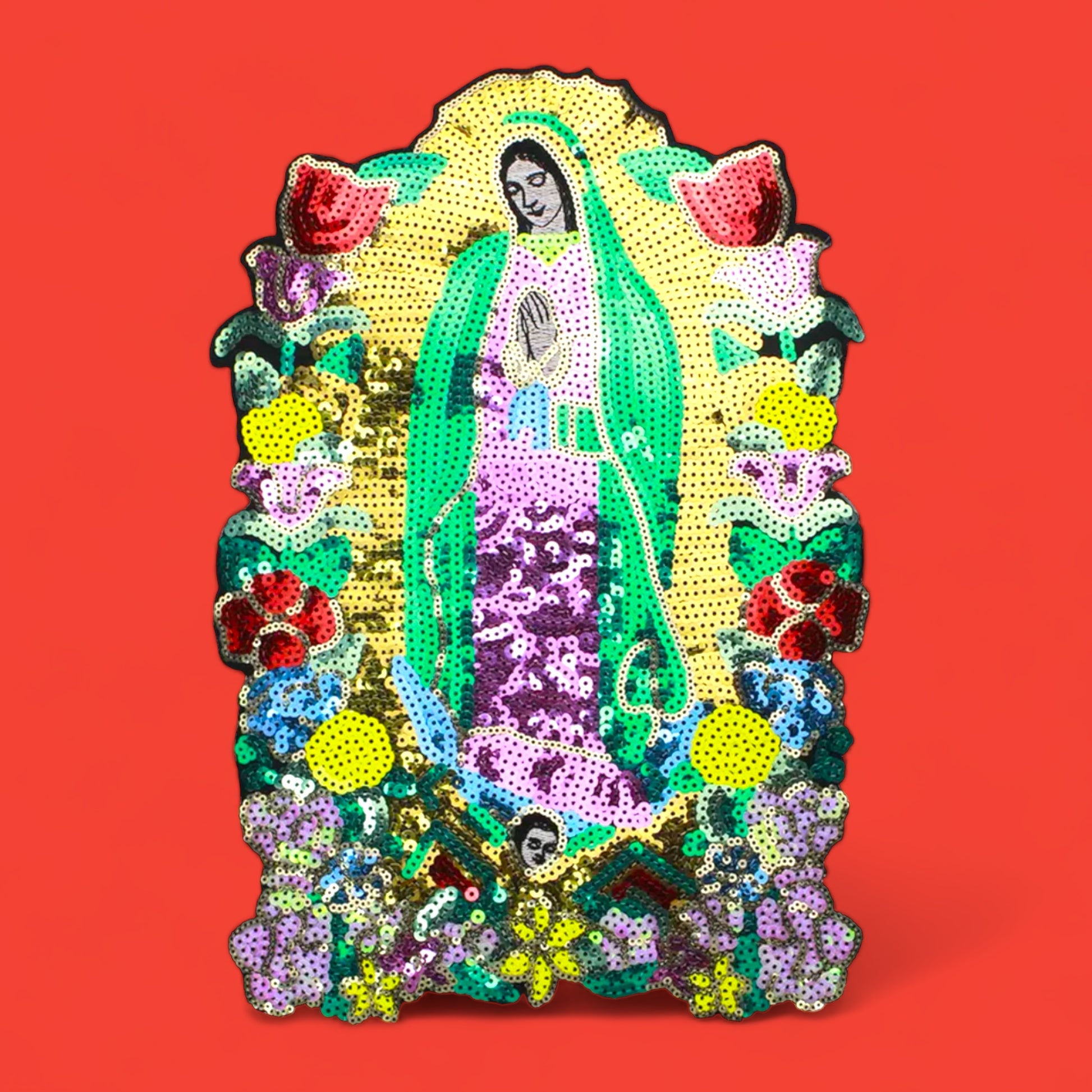 Virgin Guadalupe Extra Large Sequin Patch - Hella Kitsch