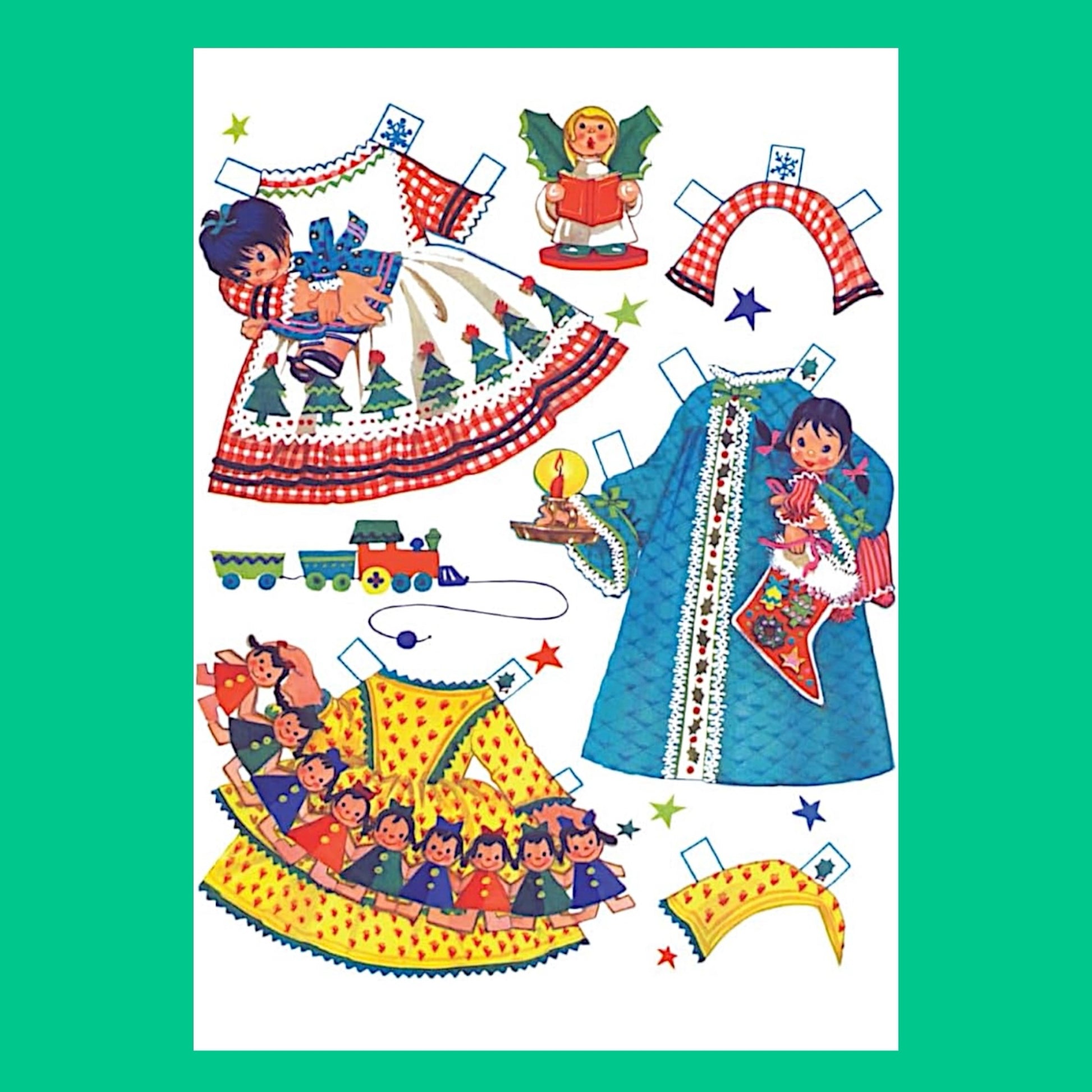 Little Miss Christmas & Holly Belle Reproduction Paper Dolls - Hella Kitsch