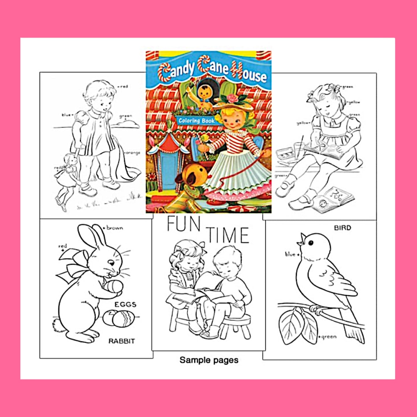 Candy Cane House Reproduction Coloring Book - Hella Kitsch