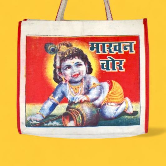 Indian Canvas Tote Bag - Krishna