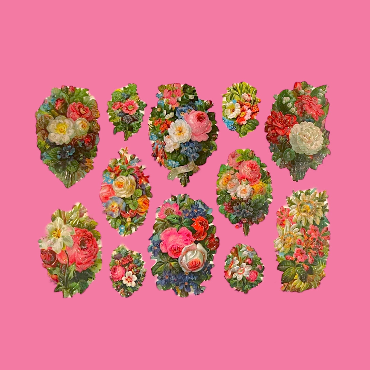 Vintage German Floral Scrap Reliefs