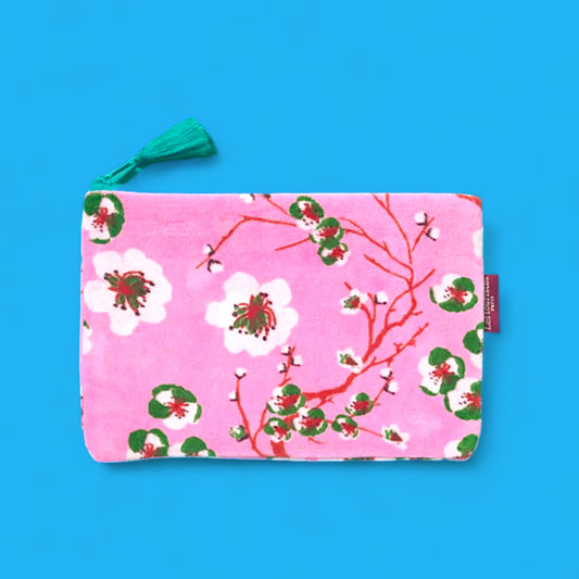 Velour Cosmetic Pouch - Pink - Hella Kitsch