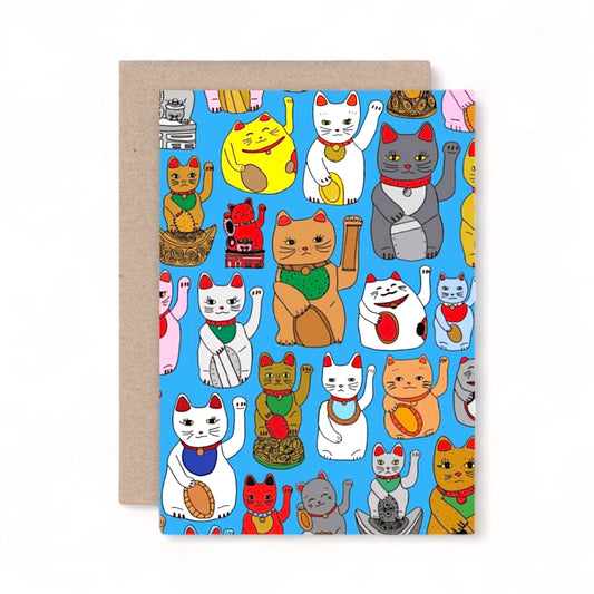 Lucky Cat Greeting Card - Hella Kitsch