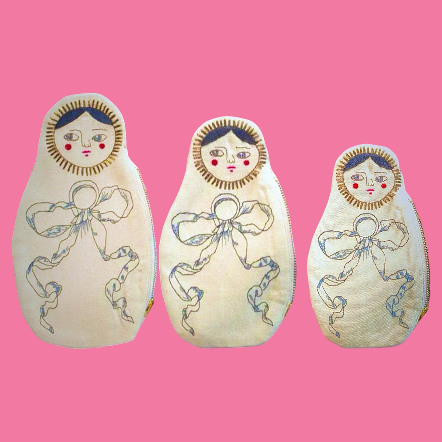 Matryoshka Nesting Zipper Pouches - Hella Kitsch