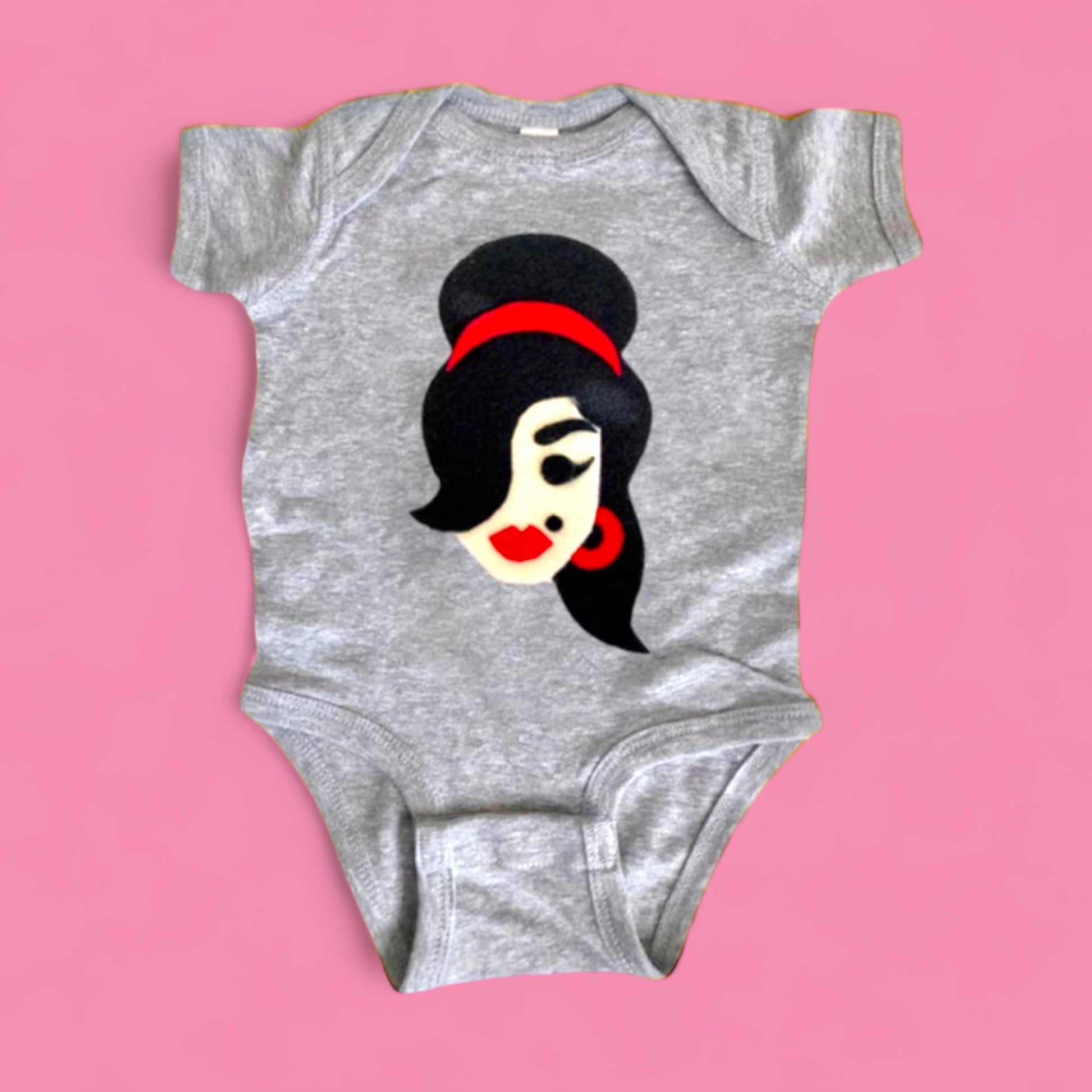 Amy Winehouse Appliqué Onesie - Hella Kitsch