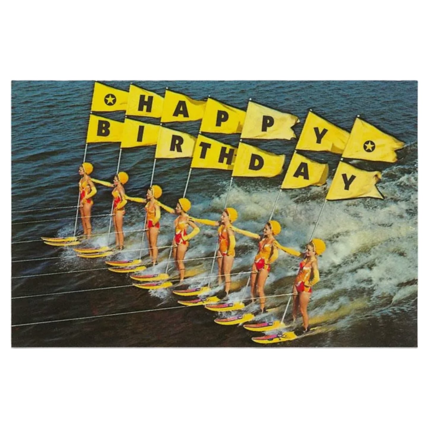 Postcard - Waterskiiers Happy Birthday!